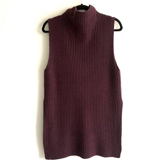 (SOLD) ARITZIA Sleeveless Cowl Sweater Burgundy - Picture 5 of 6